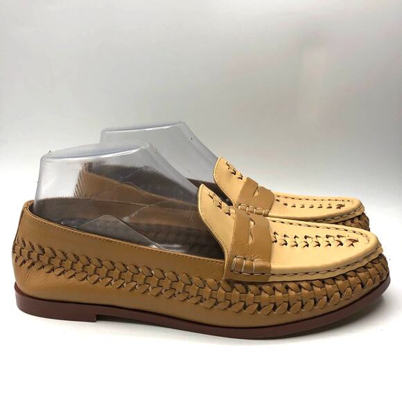 Anthropologie Pilcro Woven Leather Loafers Brown US 7 - Picture 6 of 12